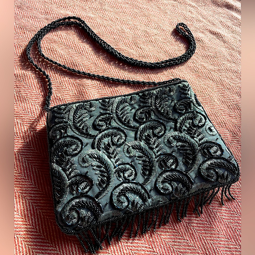 Bead Embroidered Shoulder Bag